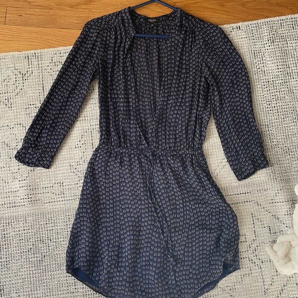 Babaton Silk Navy Dress